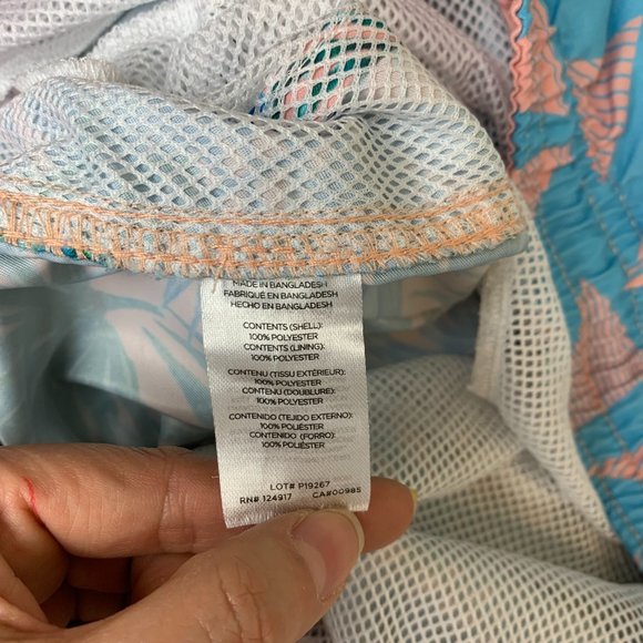 Charleston Threads Mens Swim Trunks XXL Blue Pink Parrot Short Elastic Waist - Picture 8 of 12